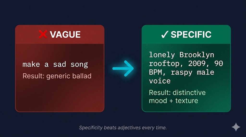 Vague vs specific prompt comparison